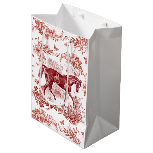 Elegant  rustiek rood paard bloementoilet medium cadeauzakje (Voorkant Gekanteld)