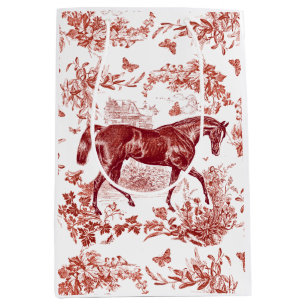 Elegant  rustiek rood paard bloementoilet medium cadeauzakje