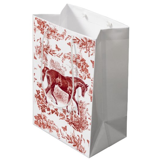Elegant  rustiek rood paard bloementoilet medium cadeauzakje (Achterkant Gekanteld)