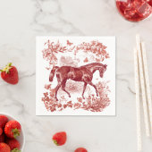Elegant  rustiek rood paard bloementoilet servet (Insitu)