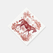 Elegant  rustiek rood paard bloementoilet servet (Hoek)