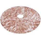 Elegant rustiek Roos Goud Shimmer Patroon Kerst Fleece Kerstboom Rok (Gekanteld)