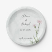 Elegant Rustiek Roze Poppy Bloemen Papier Bord (Voorkant)
