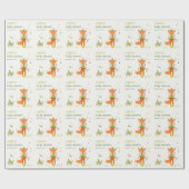 Elegant rustiek schattig bos leuk vos Baby shower Cadeaupapier (Vlak)