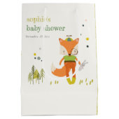 Elegant rustiek schattig bos leuk vos Baby shower Medium Cadeauzakje (Achterkant)