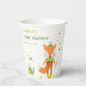 Elegant rustiek schattig bos leuk vos Baby shower Papieren Bekers (Achterkant)