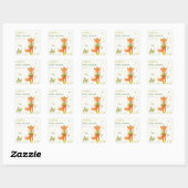 Elegant rustiek schattig bos leuk vos Baby shower Vierkante Sticker (Vel)
