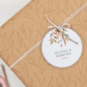 Elegant rustiek Sinaasappel bruin groen blad bruil Ronde Sticker