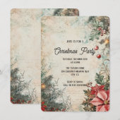 Elegant rustiek vintage kerstfeest kaart (Voorkant / Achterkant)