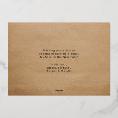 Elegant rustiek vrolijk kerstschaakbord folie feestdagenkaart (Achterkant)