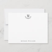 Elegant rustiek wild bos monogram briefpapier notitiekaartje (Voorkant)