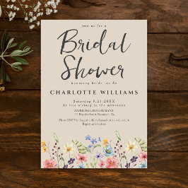 Elegant rustiek Wildflower Vrijgezellenfeest Kaart