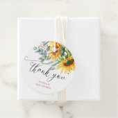 Elegant rustiek zonnebloem Baby shower Bedankjes Labels (In situ)