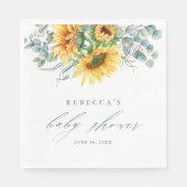 Elegant rustiek zonnebloem Baby shower Servet (Voorkant)