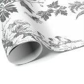 Elegant rustiek zwart paard bloementoilet cadeaupapier (Rol Hoek)