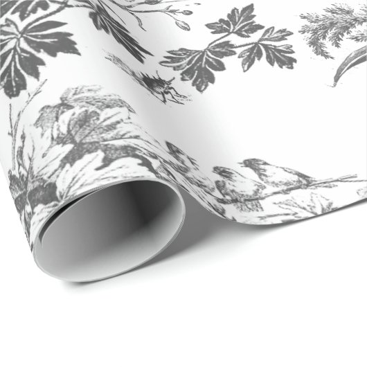 Elegant  rustiek zwart paard bloementoilet cadeaupapier (Rol Hoek)