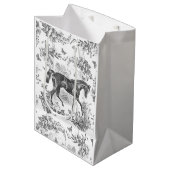 Elegant  rustiek zwart paard bloementoilet medium cadeauzakje (Voorkant Gekanteld)