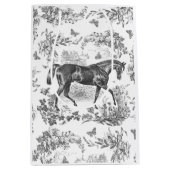 Elegant  rustiek zwart paard bloementoilet medium cadeauzakje (Voorkant)