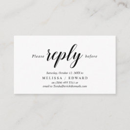 Elegant Rustiek, Zwart Script, RSVP Reageren, Antw Informatiekaartje