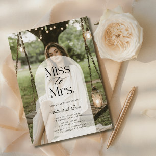 Elegant rustieke boog foto budget Vrijgezellenfees Kaart