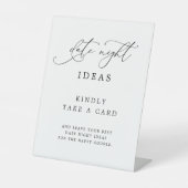 Elegant Rustieke Chic Date Night Ideeën Bord Reclamebord Met Voetstuk (Voorkant)