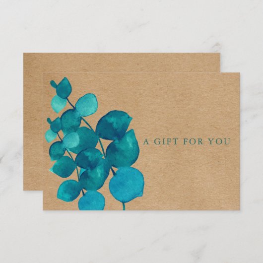 Elegant Rustieke Eucalyptus Bladeren Cadeaubon (Voorkant / Achterkant)