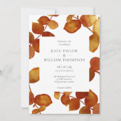 Elegant Rustieke Eucalyptus Bloemige Bruiloft Kaart (Voorkant)