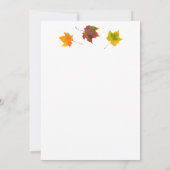 Elegant rustieke herfst verlaat huwelijksuitnodigi kaart (Achterkant)