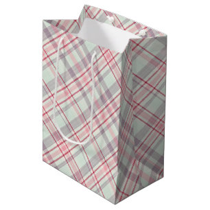 Elegant rustieke klassieke ruitpatroon medium cadeauzakje