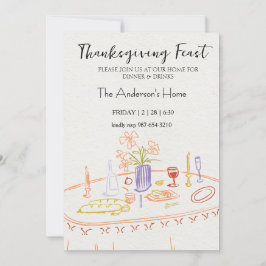 Elegant rustieke Thanksgiving-diner Kaart