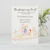 Elegant rustieke Thanksgiving-diner Kaart (Staand voorkant)