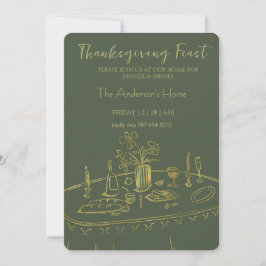 Elegant rustieke Thanksgiving-diner Kaart
