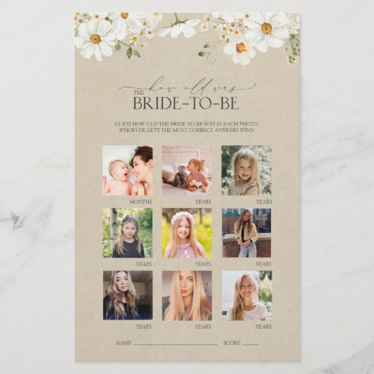 Elegant rustieke Waterverf Daisy Vrijgezellenfeest (Voorkant)