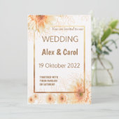 Elegant rustig eenvoudige beige bruine bruiloft kaart (Staand voorkant)