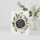 Elegant rustige boerderijherdenbruiloft aankondigingskaart (Staand voorkant)