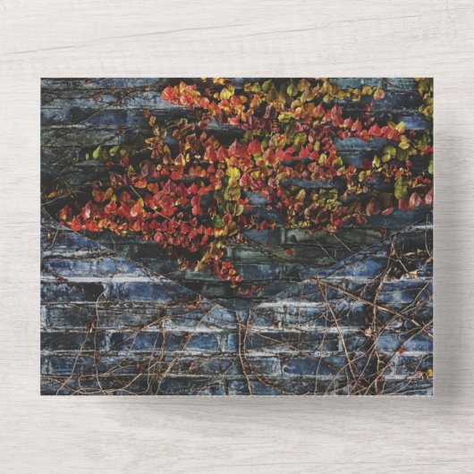 Elegant rustige botanische herfst rozen florale br all in one uitnodiging (Achterkant)