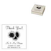 Elegant rustige bruinzonnebloembruiloft bedankt rubberstempel (Gestempeld)