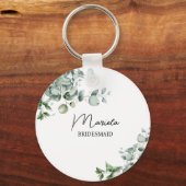 Elegant rustige eucalyptus gepersonaliseerd sleutelhanger (Voorkant)