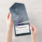 Elegant rustige floral All in One Wedding Invite Uitnodiging (Afscheurbaar)