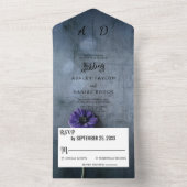 Elegant rustige floral All in One Wedding Invite Uitnodiging (Binnen)