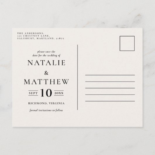 Elegant rustige herfst botanische schuur bruiloft aankondigingskaart (Achterkant)