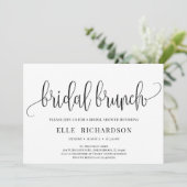 Elegant rustige kalligrafie met bridale brunch kaart (Staand voorkant)