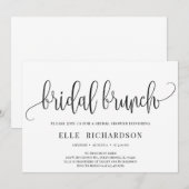 Elegant rustige kalligrafie met bridale brunch kaart (Voorkant / Achterkant)