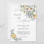 Elegant rustige landbloemen eucalyptus kaart (Voorkant)