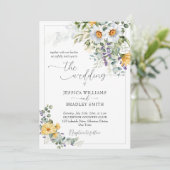 Elegant rustige landbloemen eucalyptus kaart (Staand voorkant)