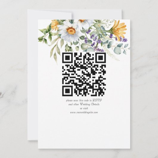 Elegant rustige landbloemen eucalyptus kaart (Achterkant)