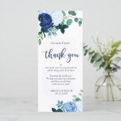 Elegant rustige marineblauwe bruiloft bedankt je (Staand voorkant)