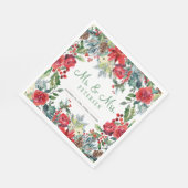 Elegant rustige moderne kerstbruiloft servet (Hoek)