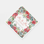 Elegant rustige moderne kerstbruiloft servet (Hoek)