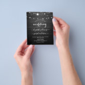 Elegant| Rustige Wood & White Lights String bruilo Flyer (Hand)